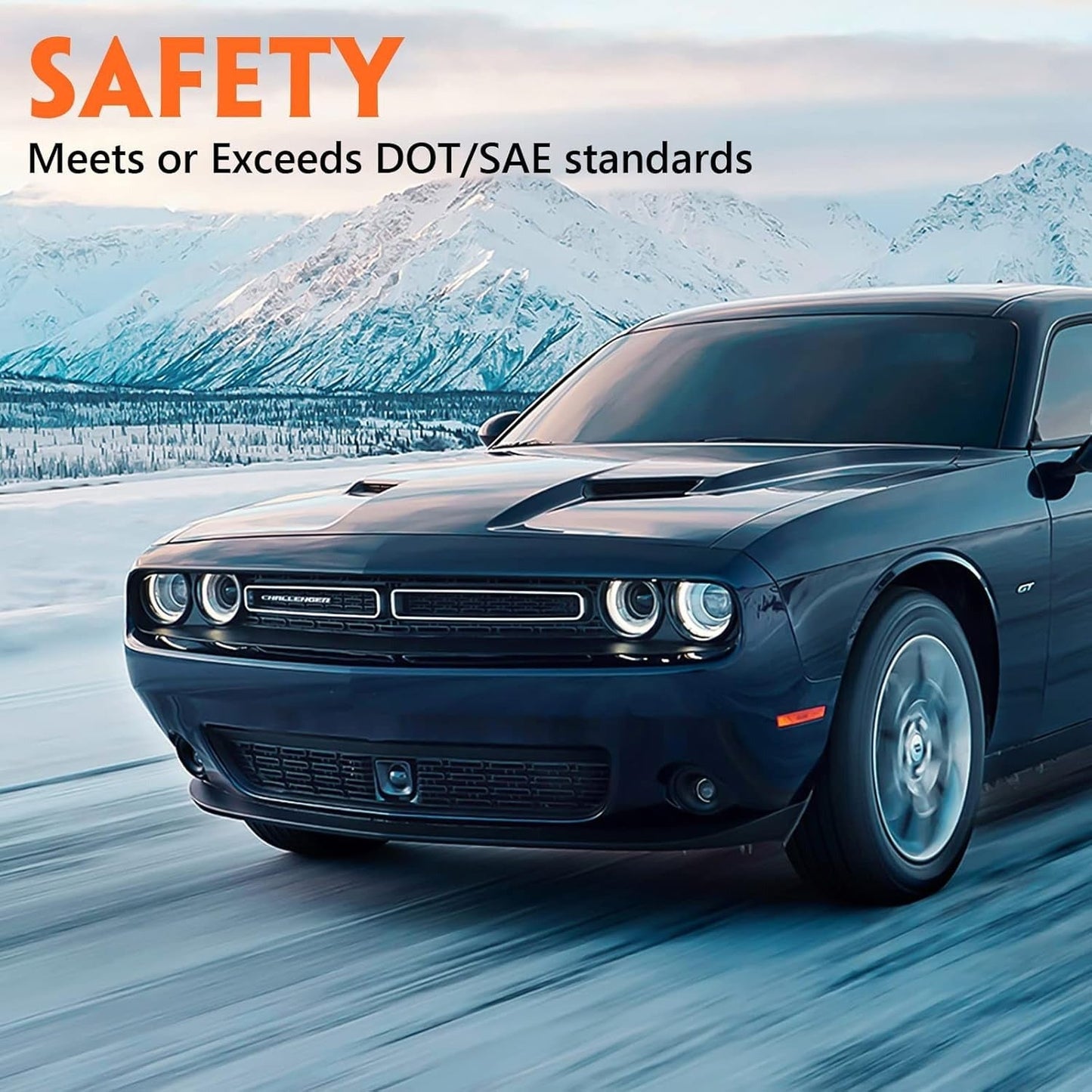 Dodge Challenger LED Projector Headlights, High Performance Black Set