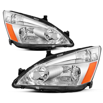 Chrome Honda Accord Headlights 03-07 2/4 Door Pair