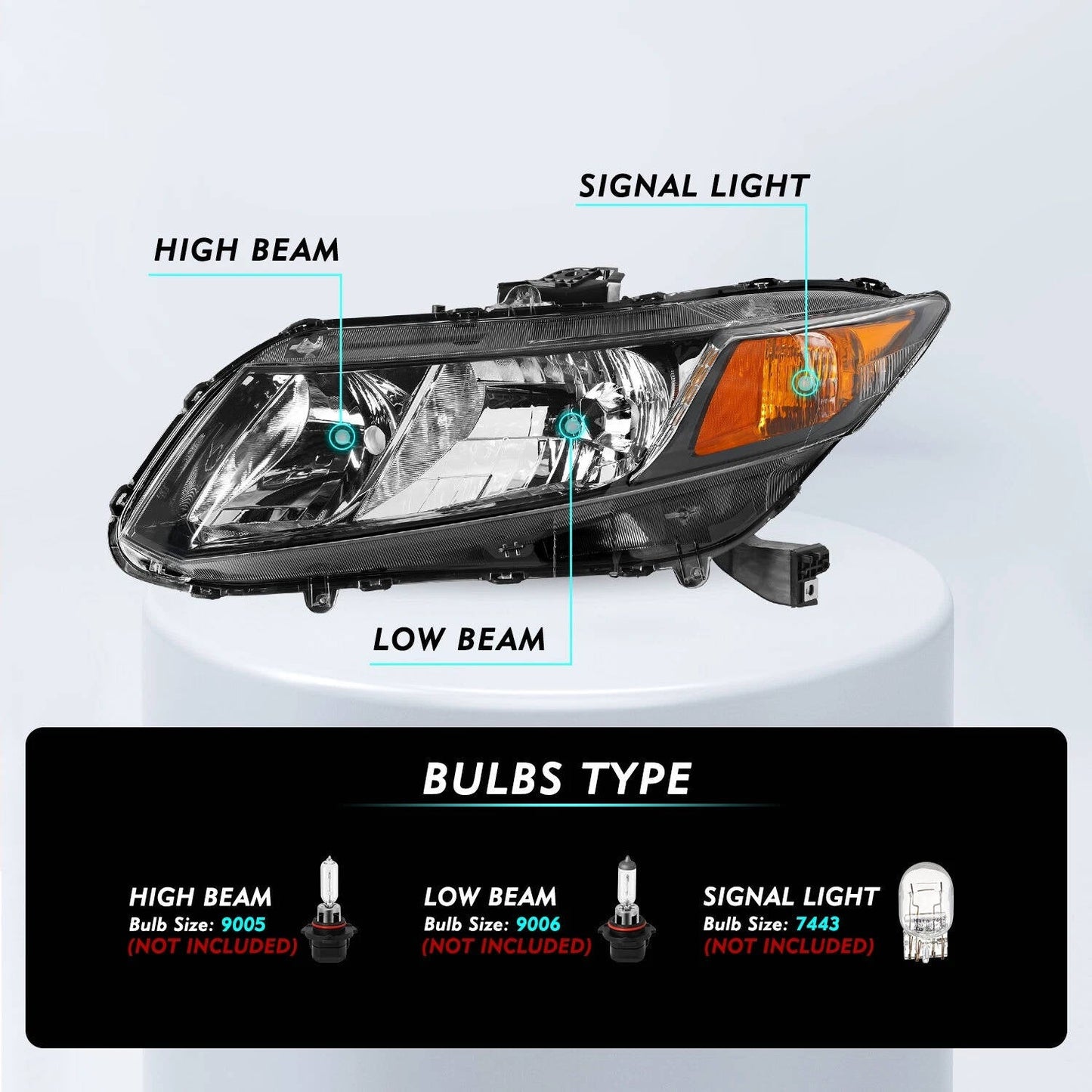 Genuine Honda Civic Headlights Assembly Pair