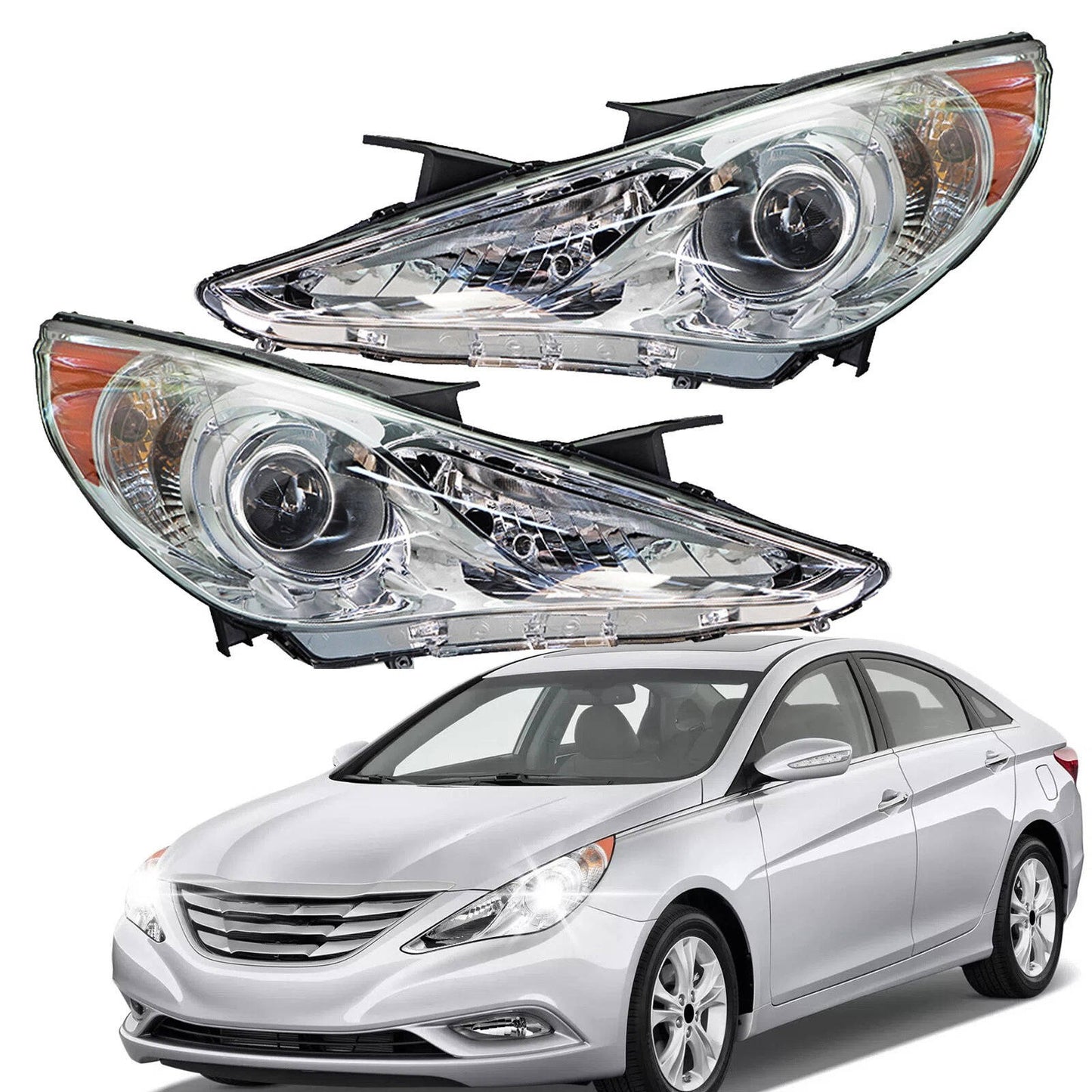 Hyundai Sonata 2011-2014 Bright LED Headlight Pair - Halri