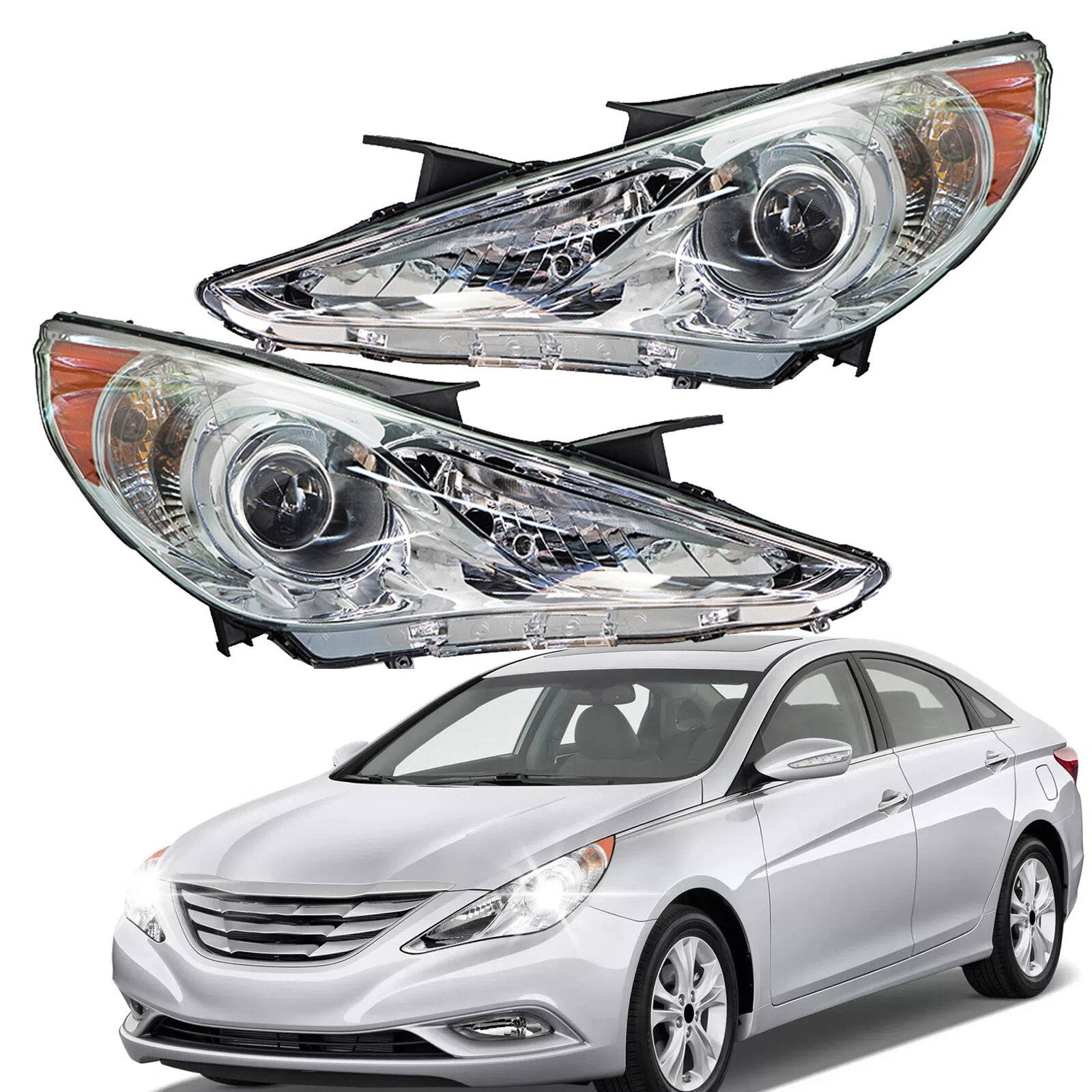 Hyundai Sonata 2011-2014 Bright LED Headlight Pair - Halri