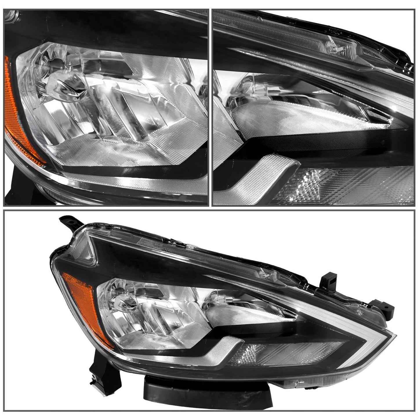 Genuine Nissan Sentra Chrome Headlights Assembly Pair