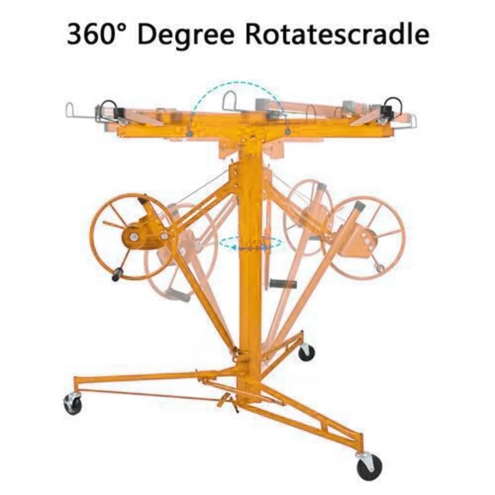 Compact 11FT Drywall Hoist with Locking Casters