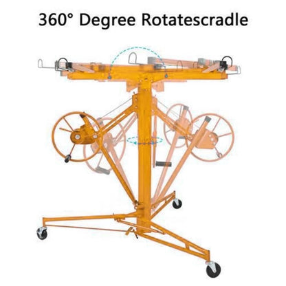 Compact 11FT Drywall Hoist with Locking Casters