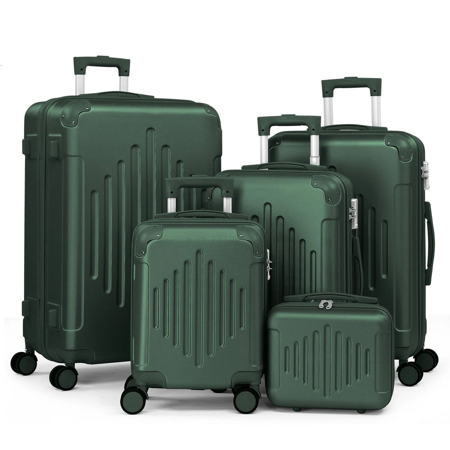 Durable 5 Piece Hardside Luggage Set with Spinner Wheels - Halri