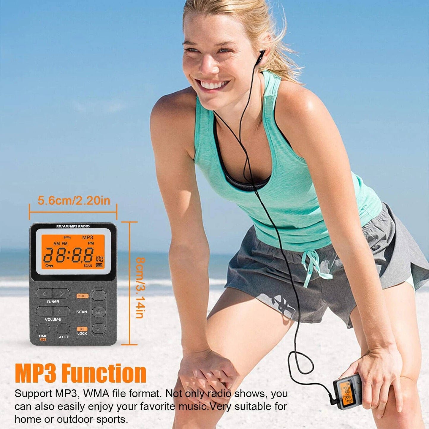Portable Compact AM/FM Radio with Clear Sound
