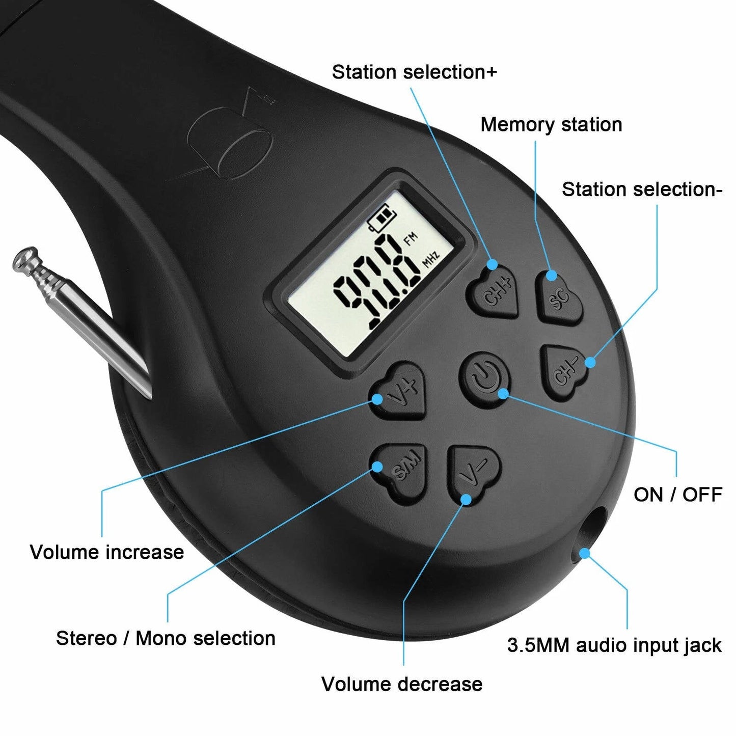Wireless Bluetooth Headphones With FM Radio