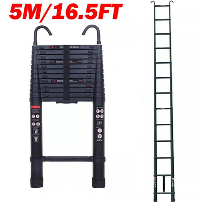 Portable Folding Aluminum Ladder with 2 Hooks