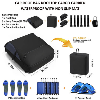 Waterproof Car Top Cargo Carrier With Anti Slip Pad