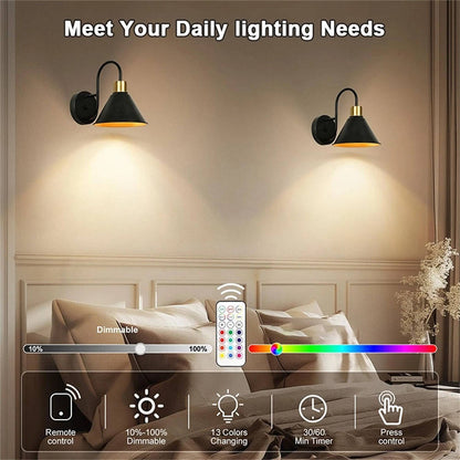 Wireless LED Wall Lights with Remote Control