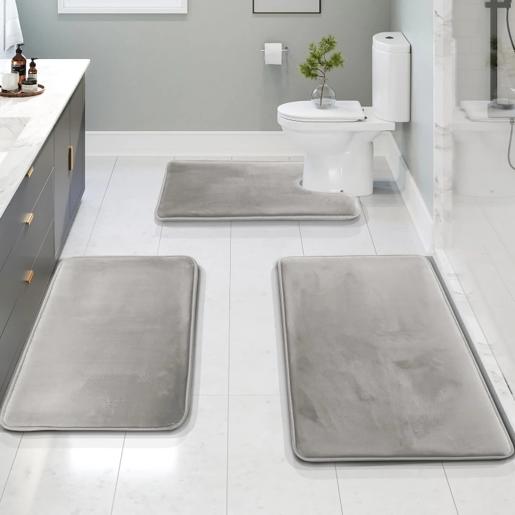 Soft Bathroom Rug Set Non Slip Memory Foam - Halri