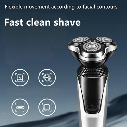 Rechargeable 3 Blade Shavers for Men - Waterproof