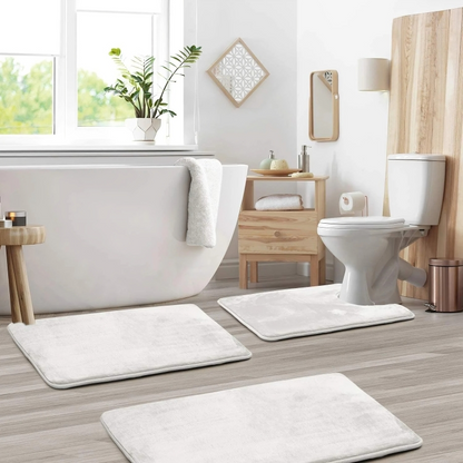Soft Bathroom Rug Set Non Slip Memory Foam
