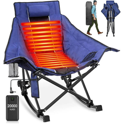 Large Comfortable Outdoor Rocking Camp Chair - Halri