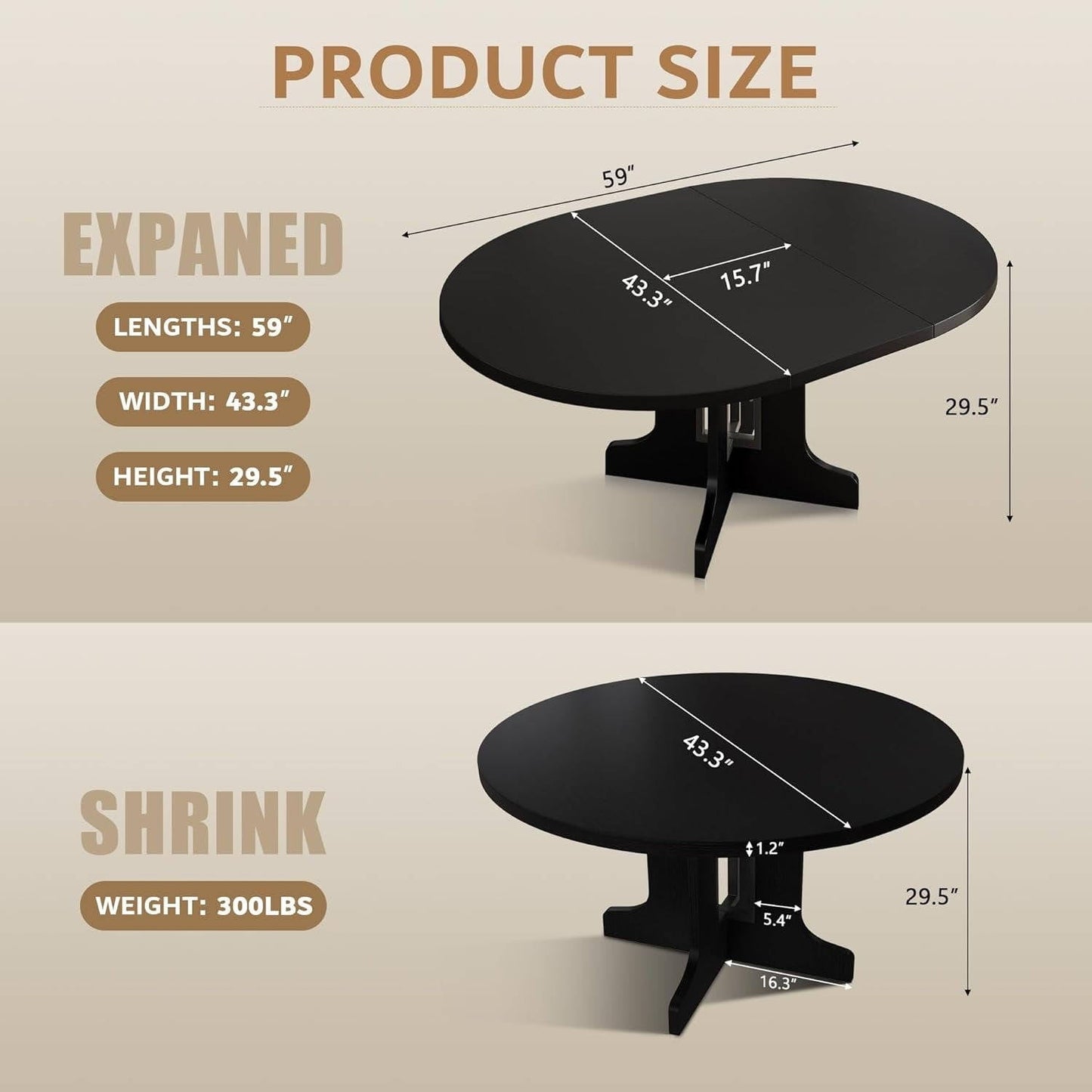 Space Saving Circular Table for 6 People
