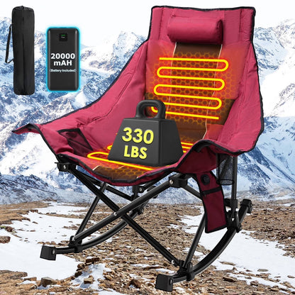 Large Comfortable Outdoor Rocking Camp Chair