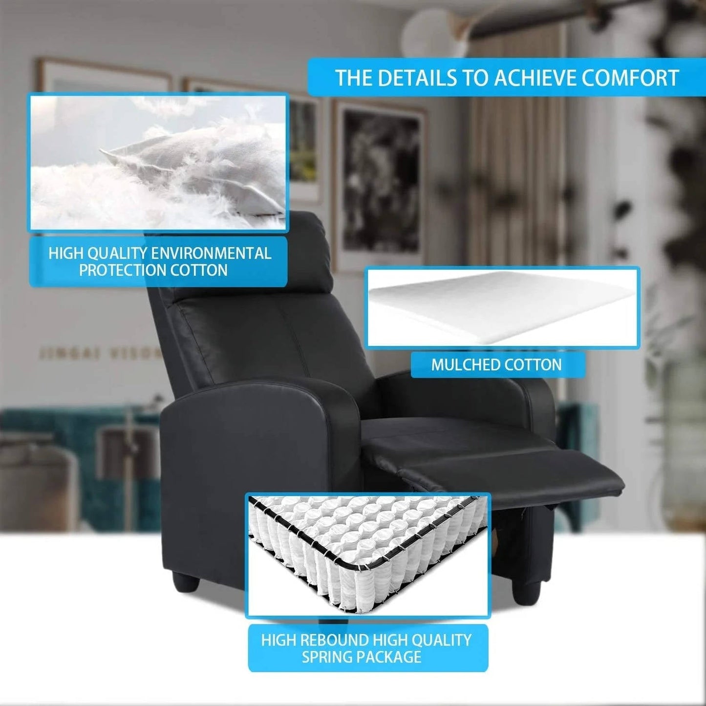 Comfy Leather Living Room Armchair