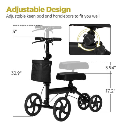Portable Folding Knee Walker for Broken Foot Recovery