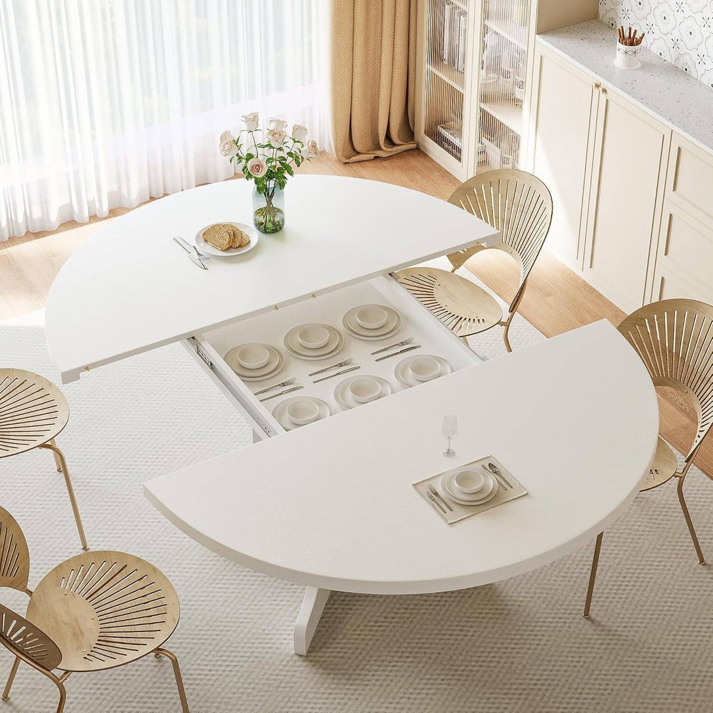 Space Saving Circular Table for 6 People