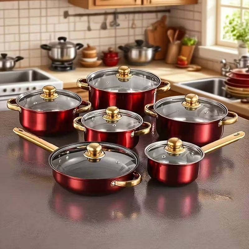 Essential 12 Piece Non Stick Kitchen Cookware Set - Halri