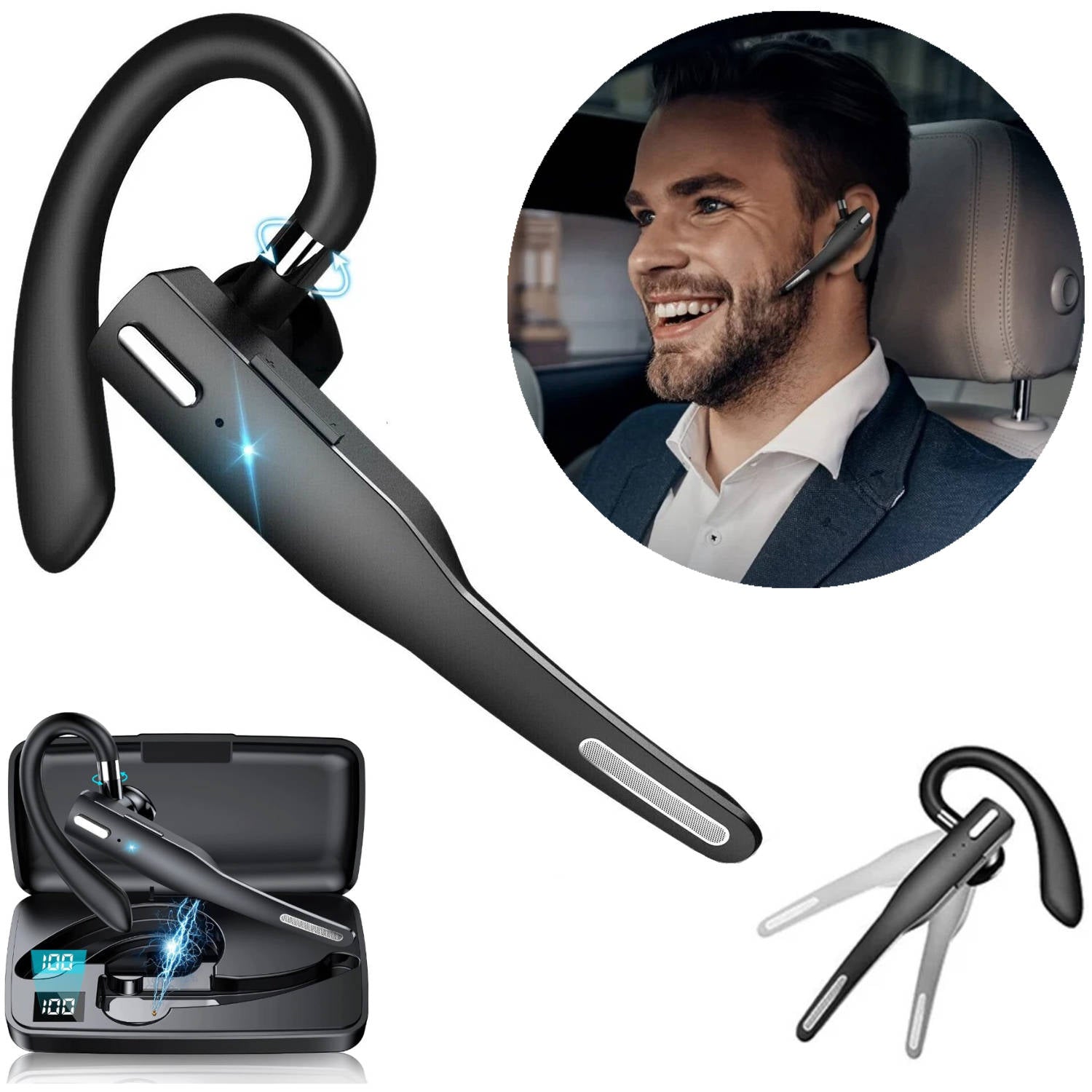 Wireless Bluetooth Headset for Drivers with Mic - Halri