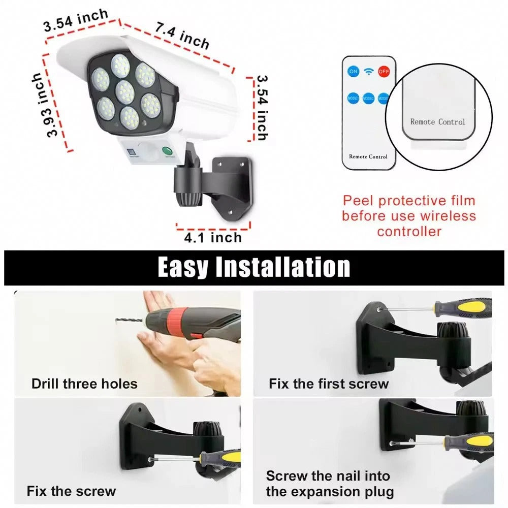 2 Pack Solar Powered Motion Lights 77 LED Outdoor Spotlights