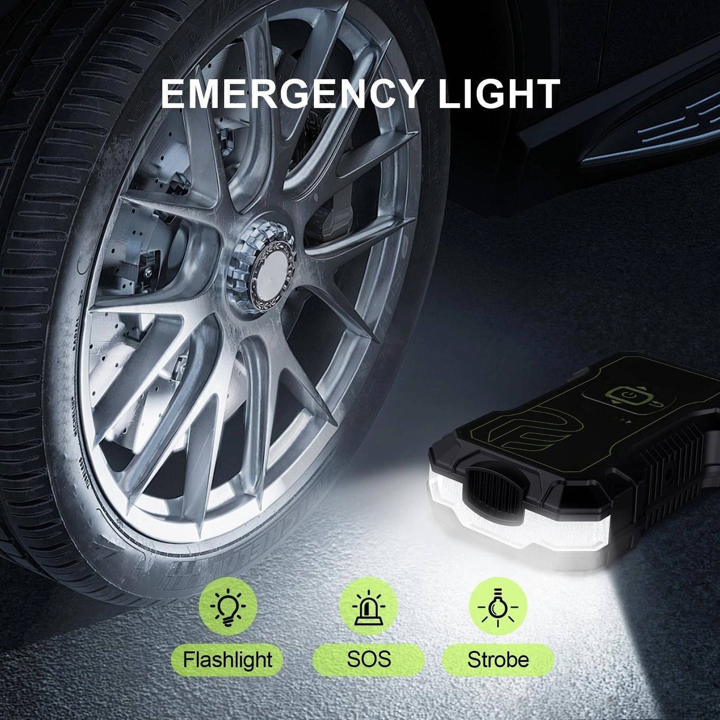 Portable Car Battery Booster with Inflator