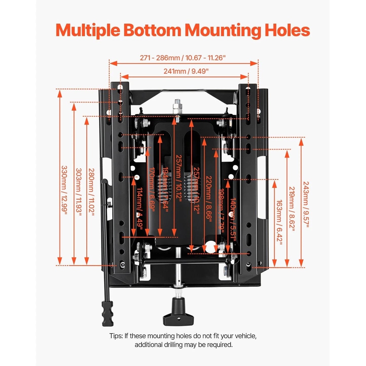 Heavy Duty Adjustable Seat Suspension Kit for Lawn Mowers