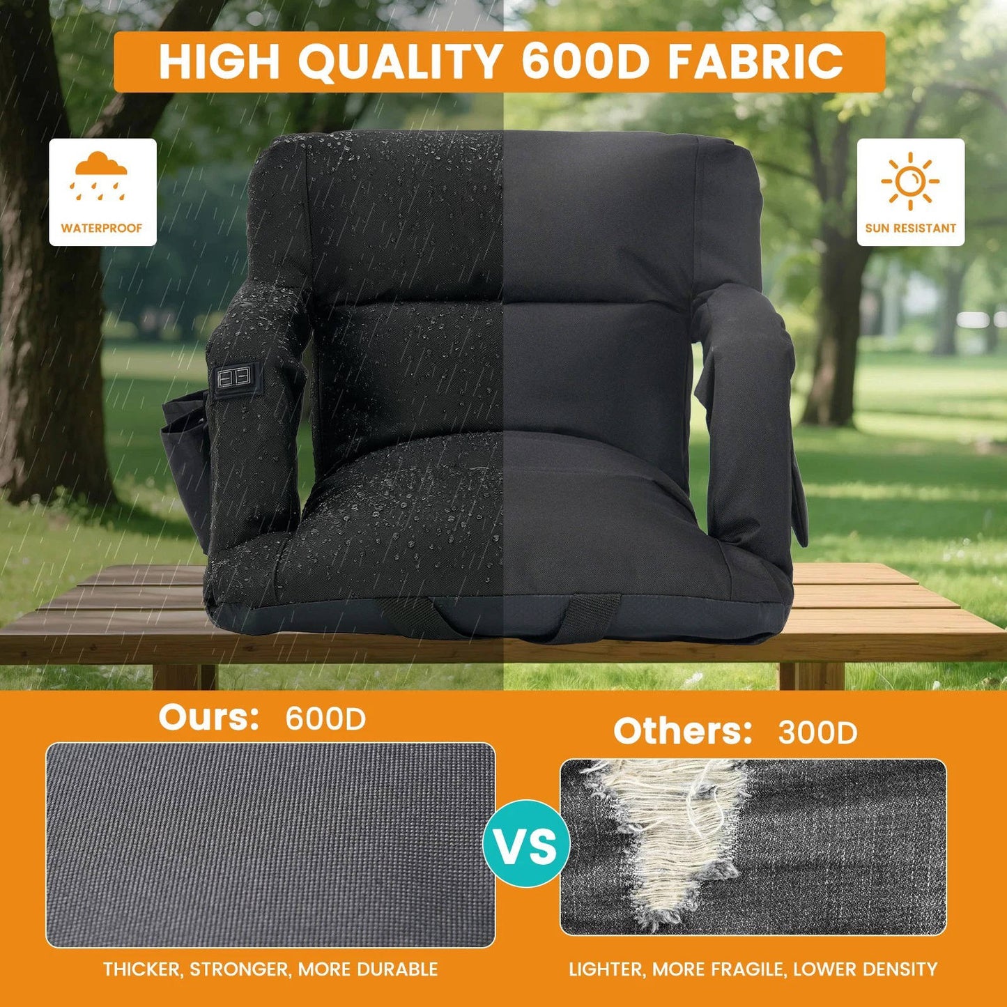 Comfortable Heated Folding Stadium Seat Cushion