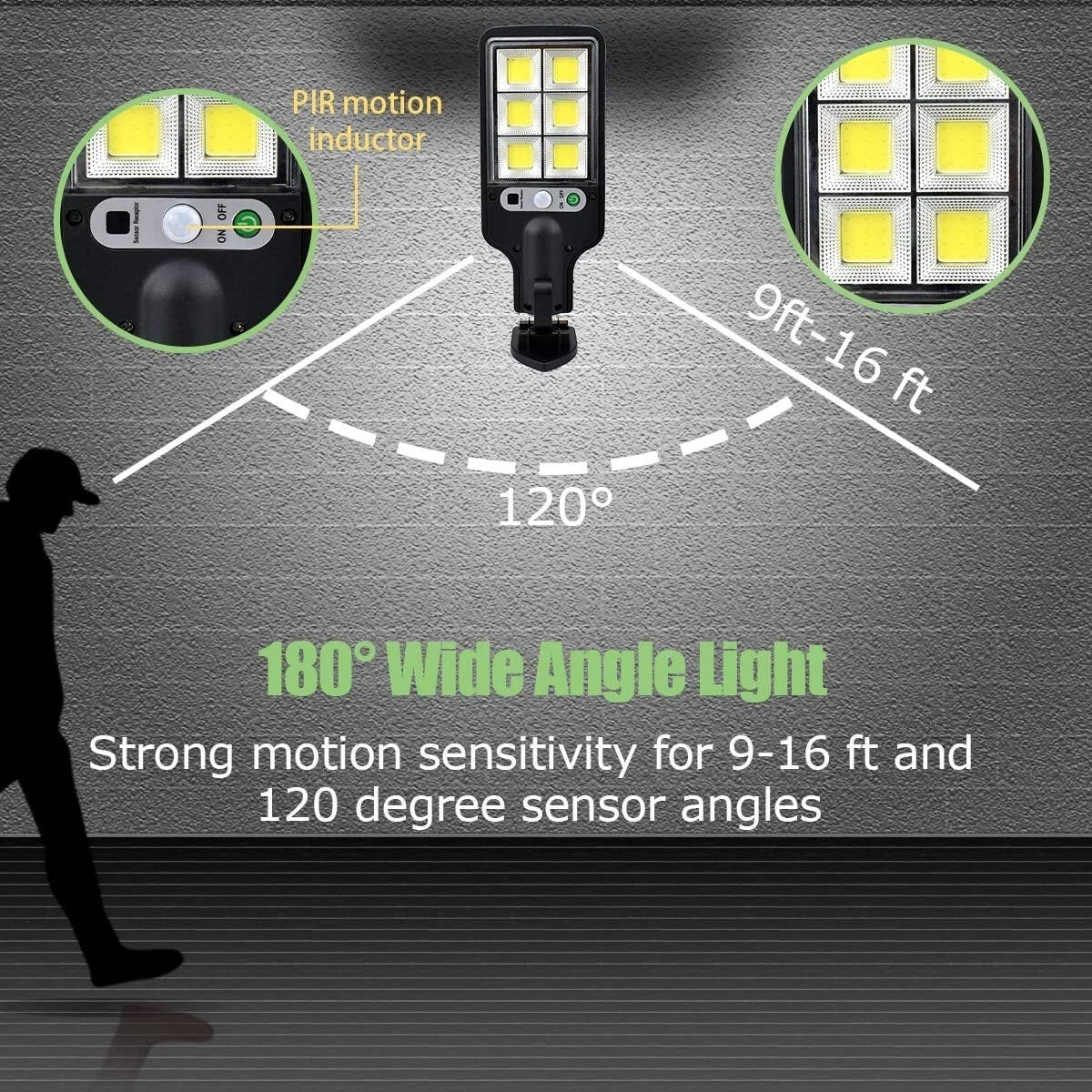 3 Pack Solar Powered Motion Lights Outdoor LED