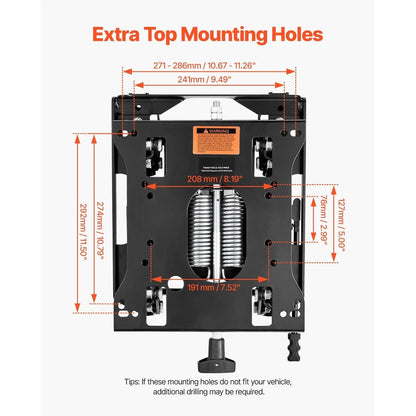 Heavy Duty Adjustable Seat Suspension Kit for Lawn Mowers