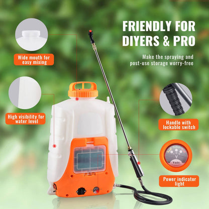 Portable 4 Gallon Pump Sprayer with Adjustable Pressure