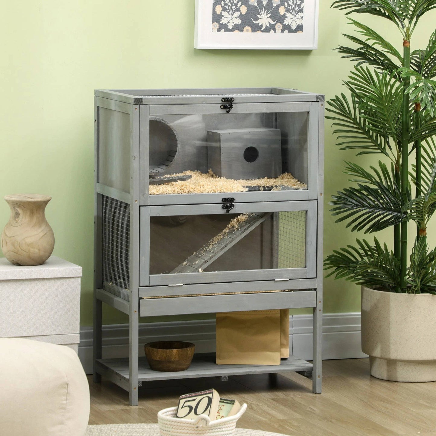 Spacious Pet Hamster Cage With Run And Toys