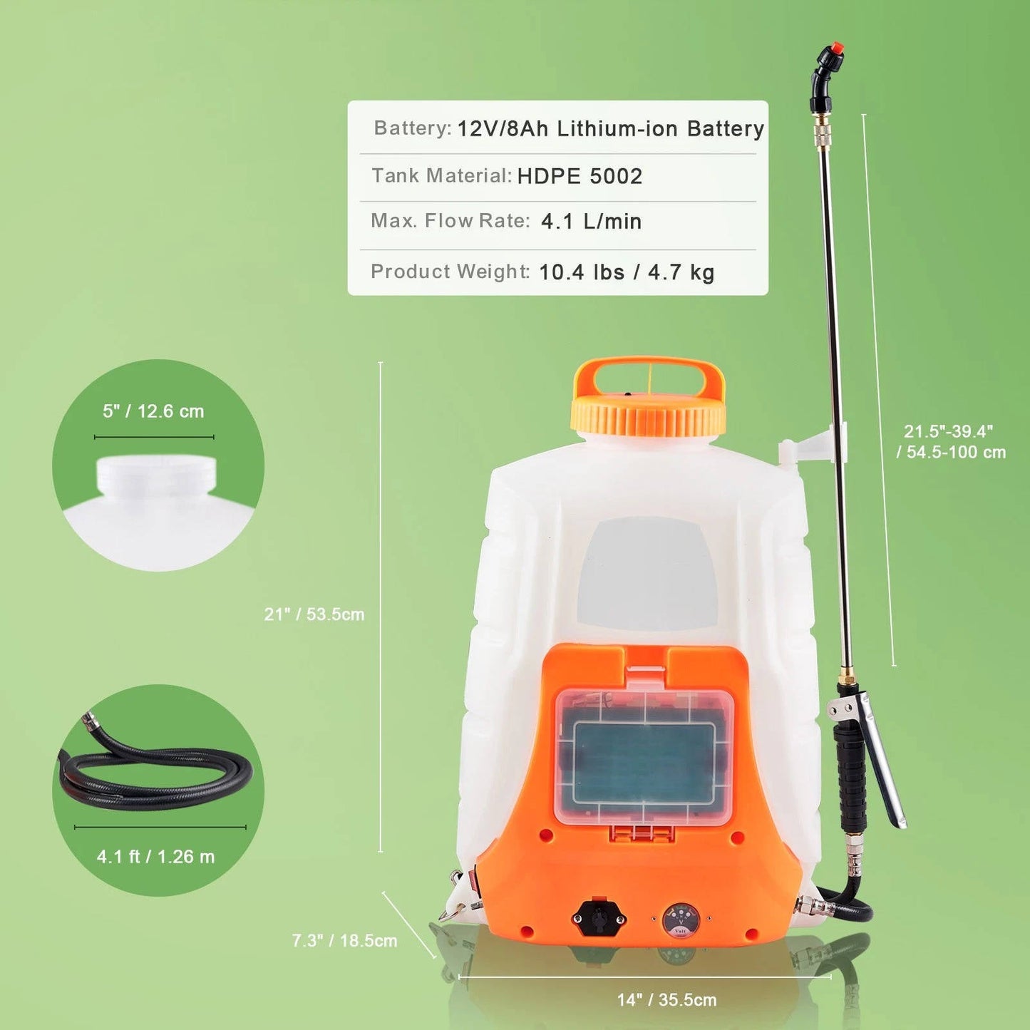 Portable 4 Gallon Pump Sprayer with Adjustable Pressure