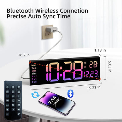 Extra Large Display LED Wall Clock with Date and Timer