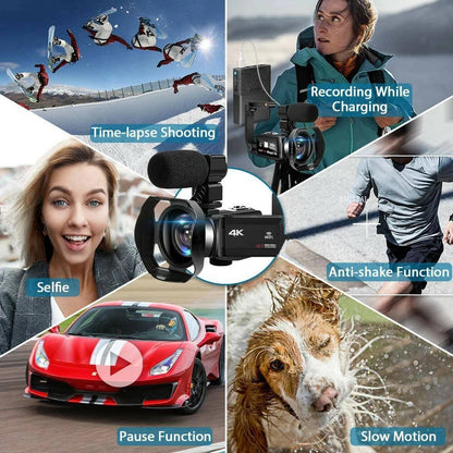 Compact 4K WiFi Camera for Vlogging and YouTube Recording