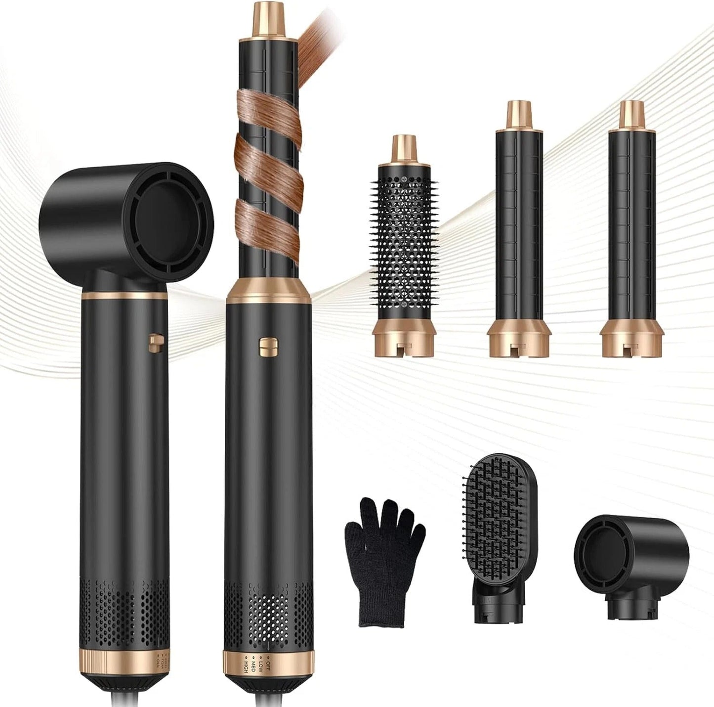 Multi-Function Hot Air Styling Brush with Curler - Halri