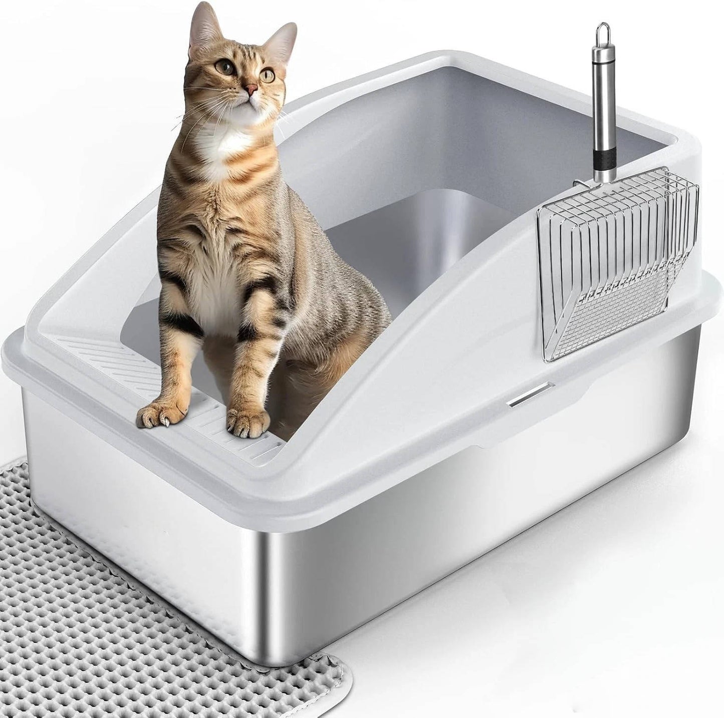 Durable Covered Cat Litter Box With Scoop - Halri