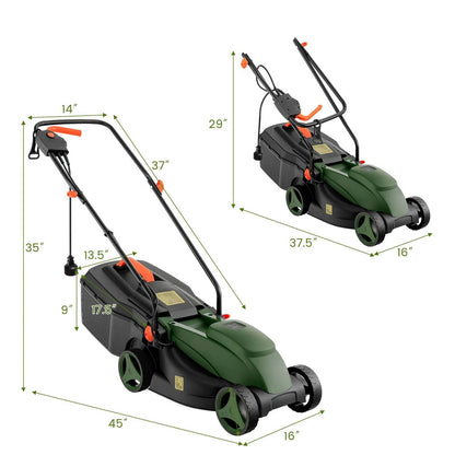 Electric Walk Behind Lawn Mower with Collection Bag