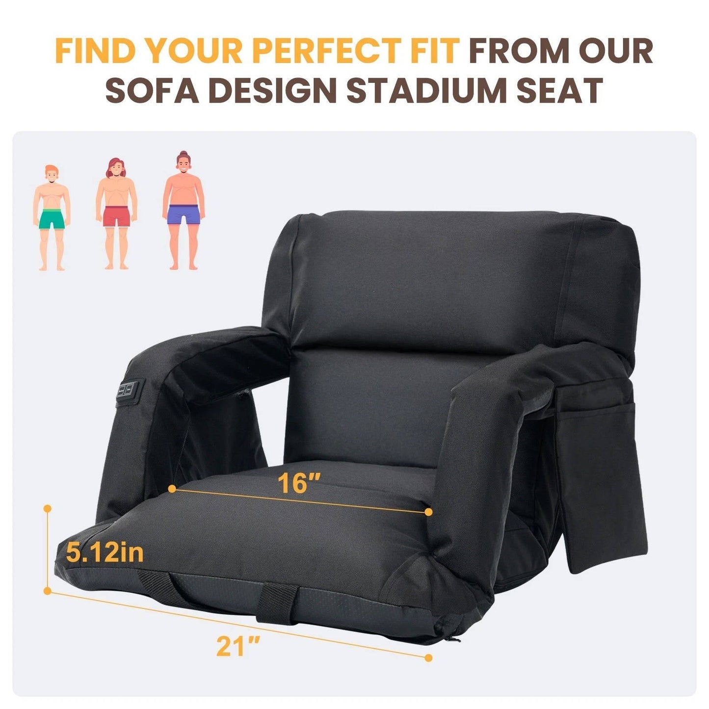 Comfortable Heated Folding Stadium Seat Cushion