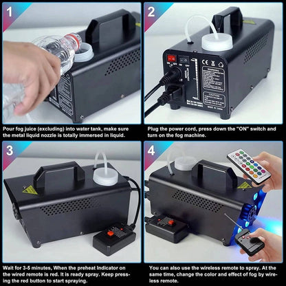 Fog Machine with 13 Color Changing LED Lights