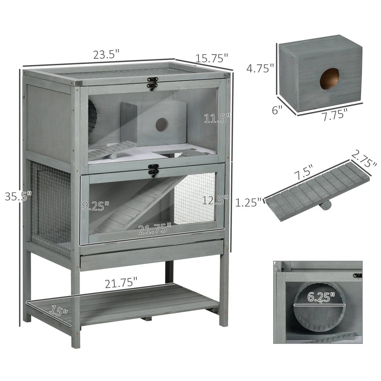 Spacious Pet Hamster Cage With Run And Toys