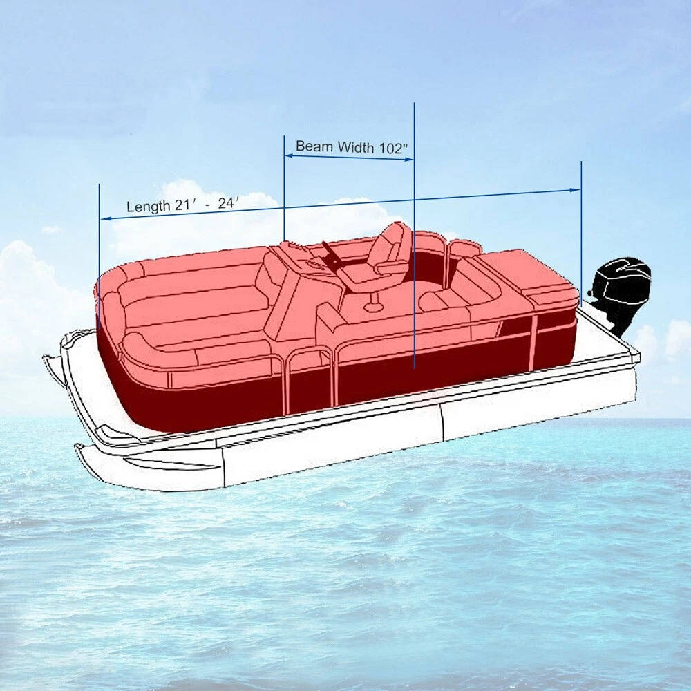 Durable Waterproof Pontoon Boat Cover 21-24 Feet Long