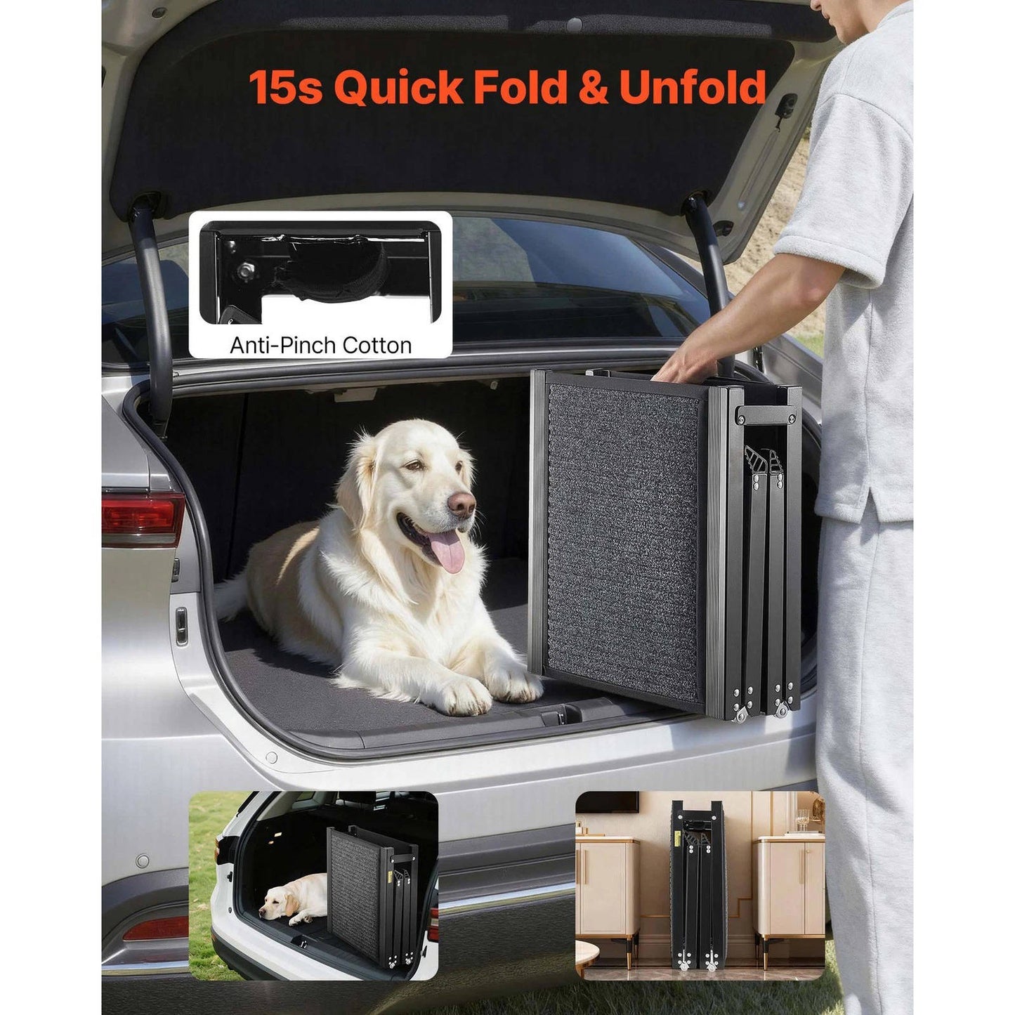 Portable Pet Car Ramp, Heavy Duty, Non Slip Surface