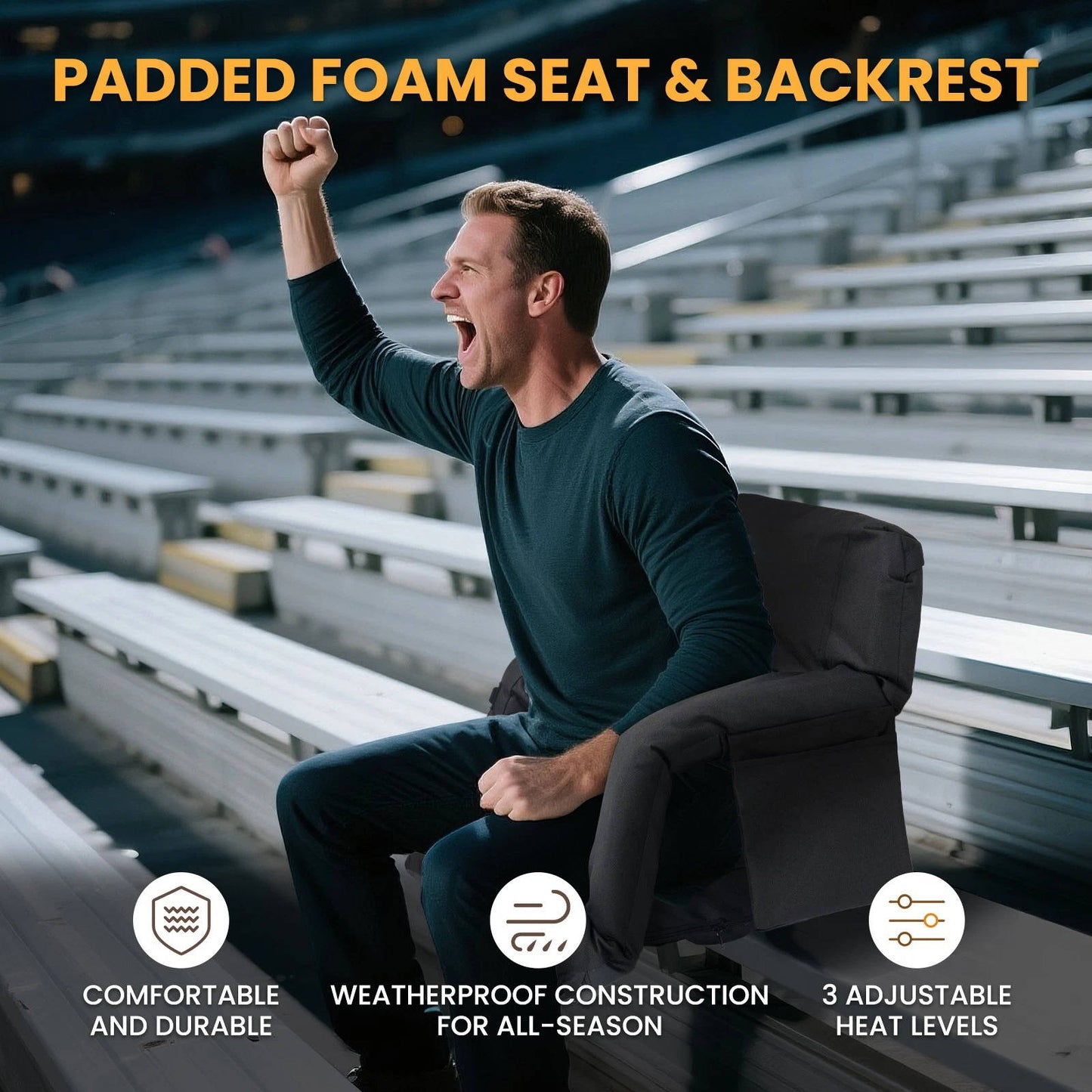 Comfortable Heated Folding Stadium Seat Cushion