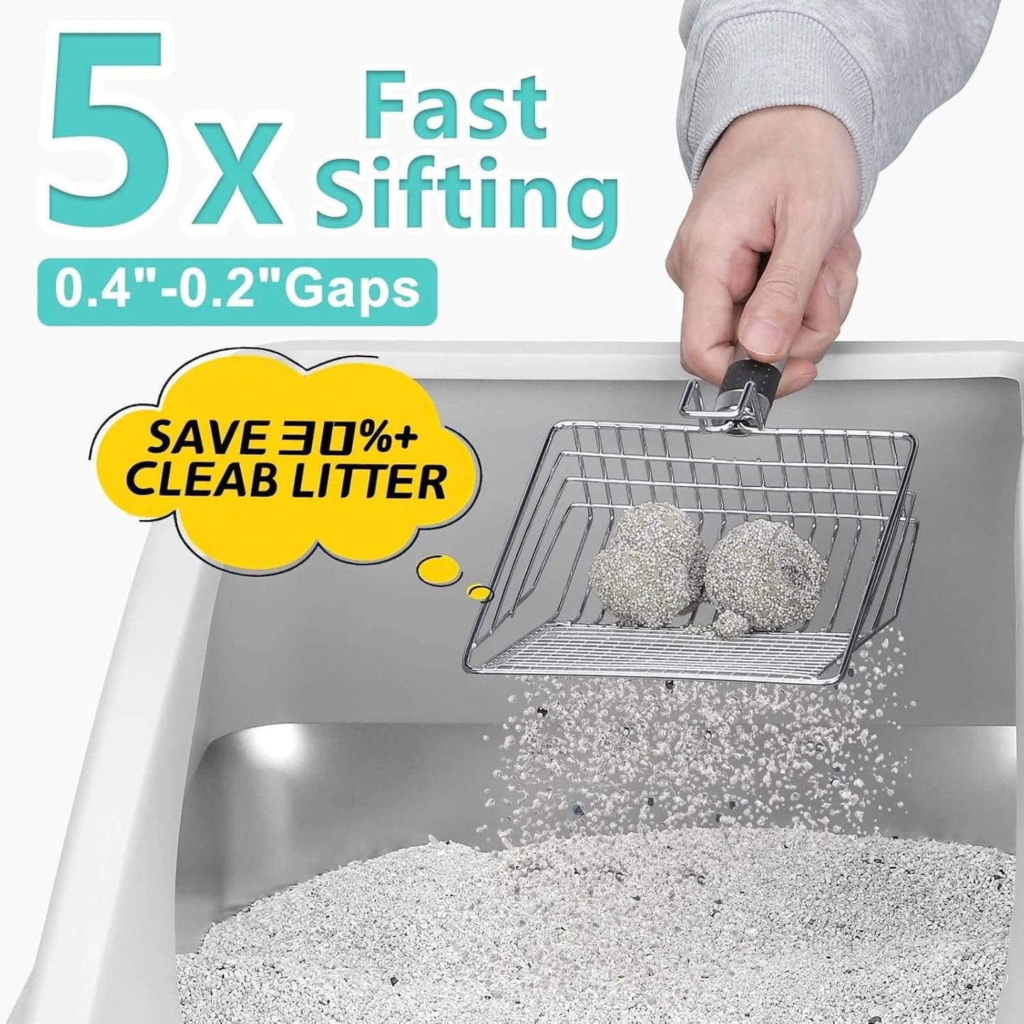 Durable Covered Cat Litter Box With Scoop