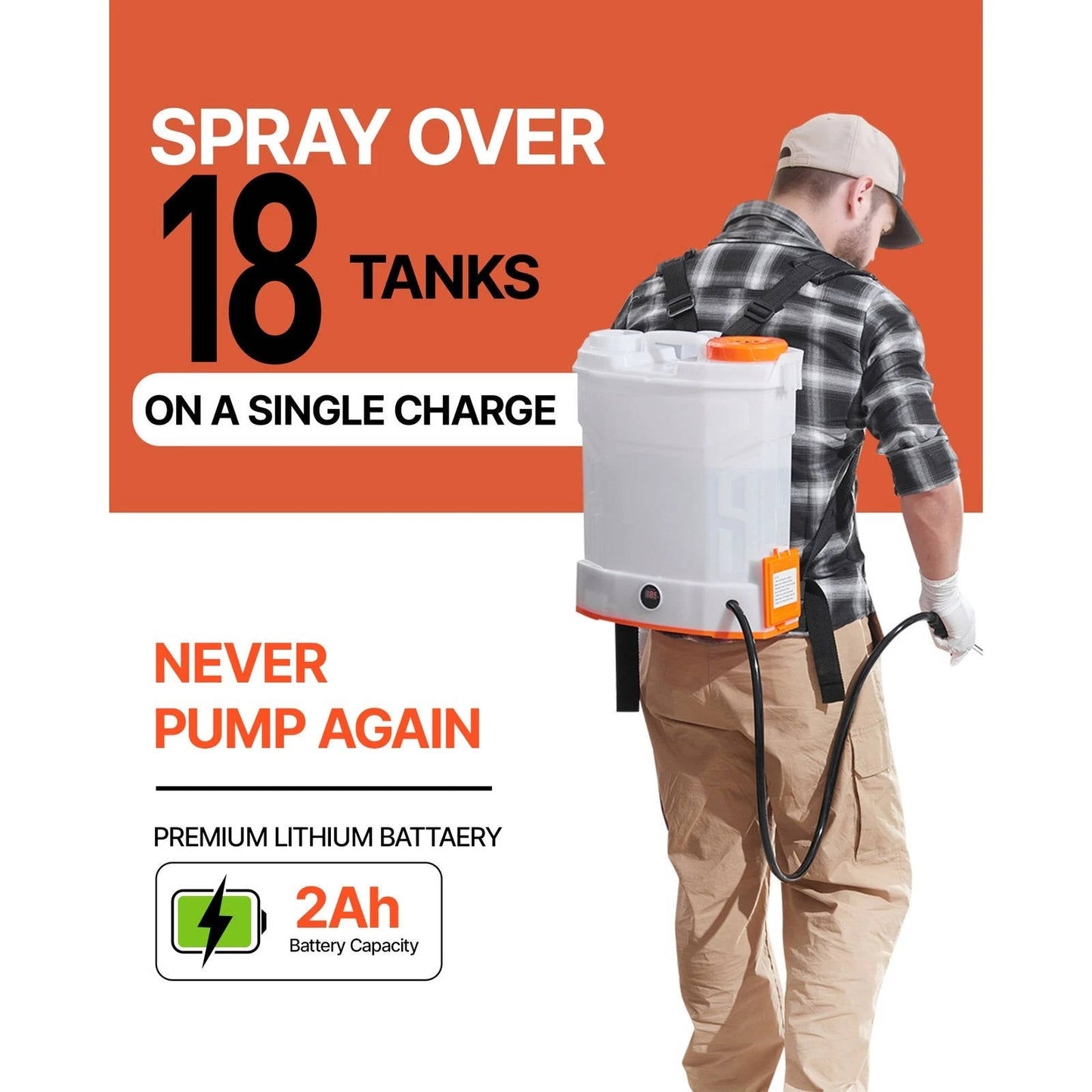 Portable Backpack Sprayer 4G Tank Adjustable Pressure