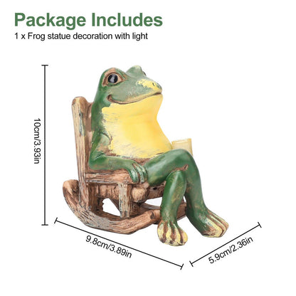 Colorful Outdoor Frog Solar Statue