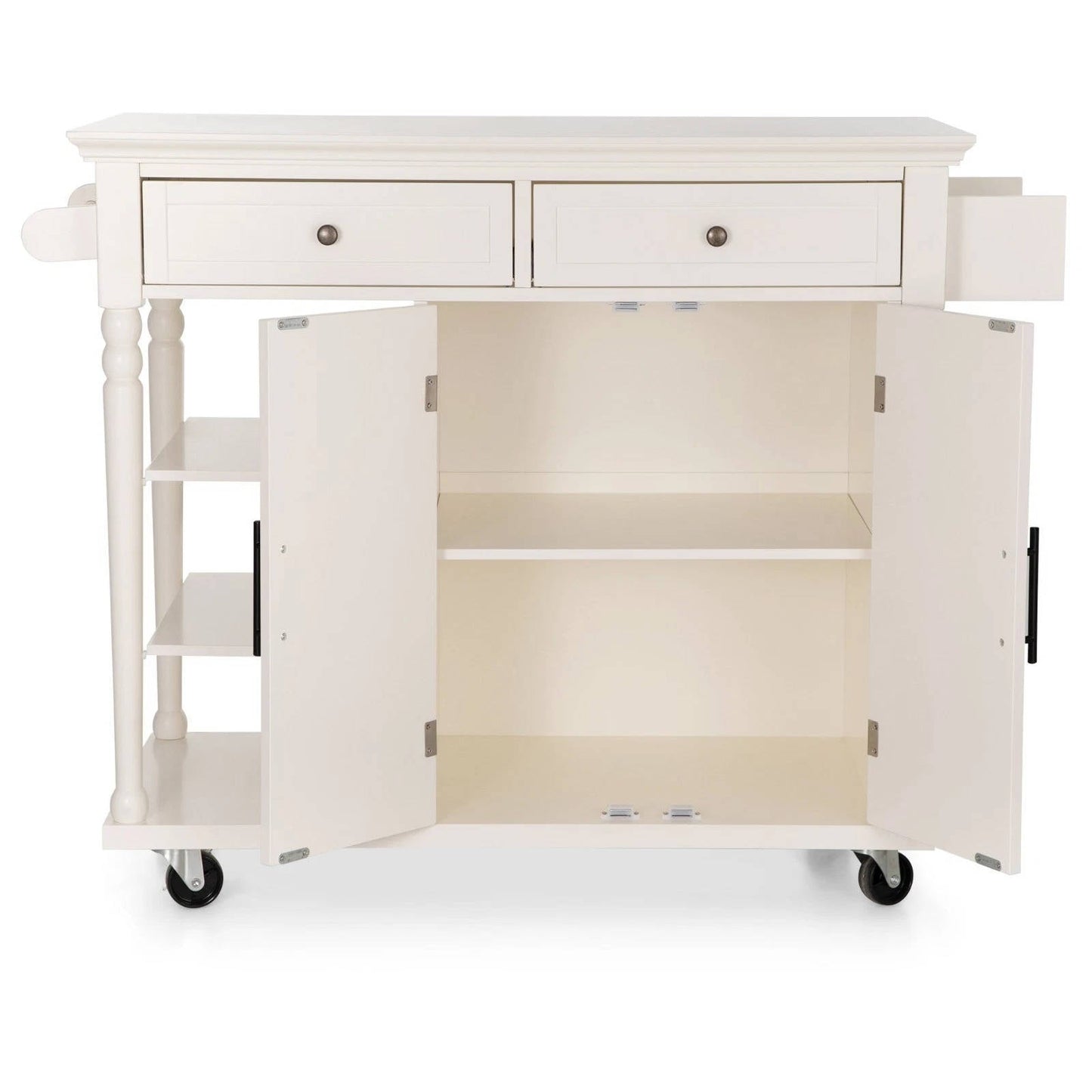 Portable Kitchen Island Cart with Drawers and Shelves