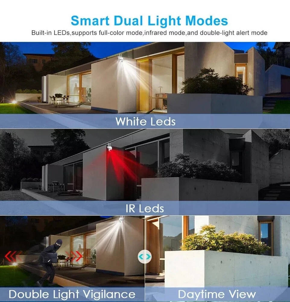 2 Pack Wireless Home Security Cameras, 1080P HD, Night Vision